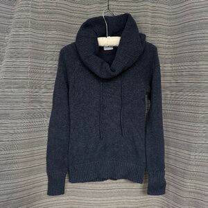 Columbia Cotton/Wool Blend Ragan Sleeve Cowl Neck Sweater Dk Grey Size XS